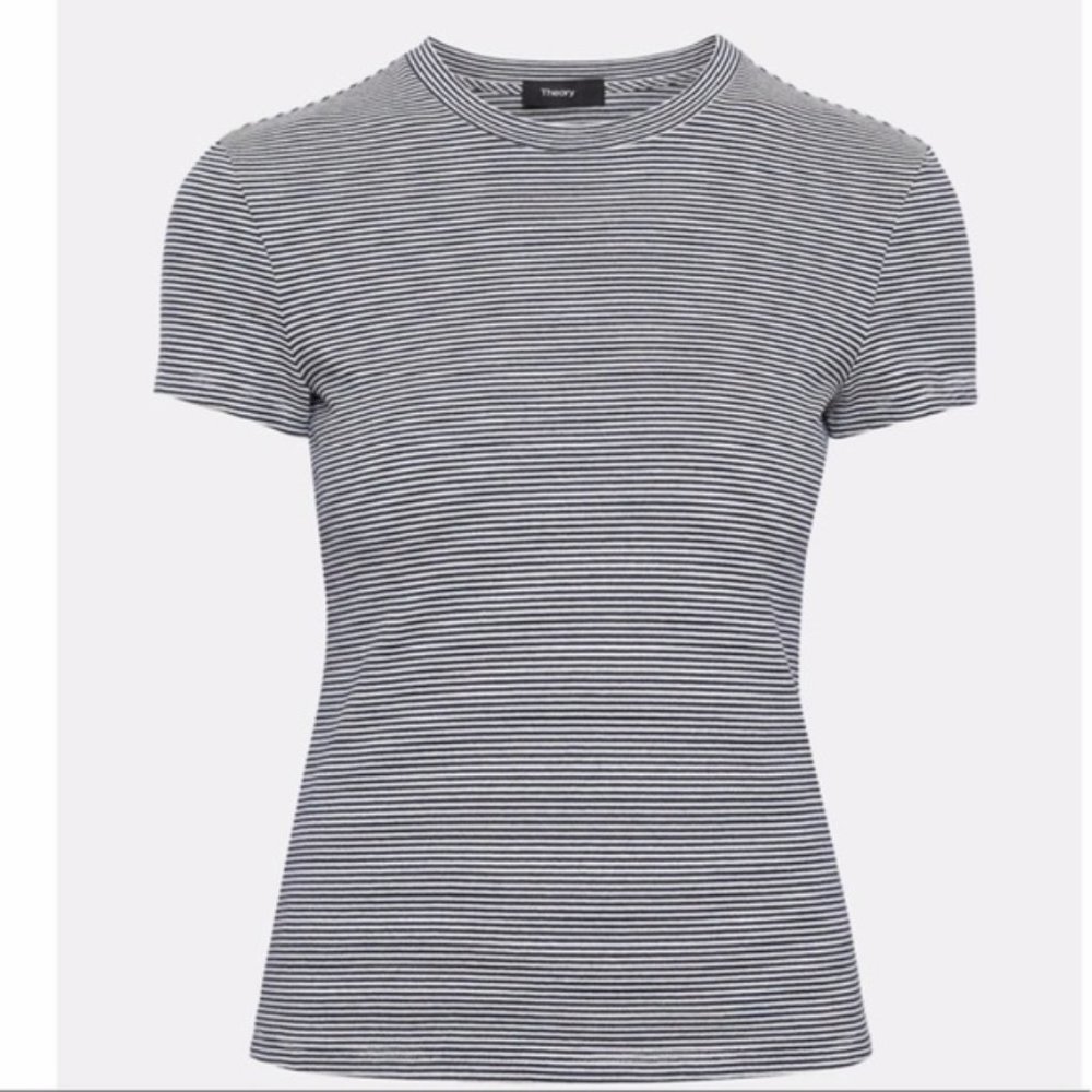 Theory Striped Tiny Tee Classic Crew Neck size X-Small